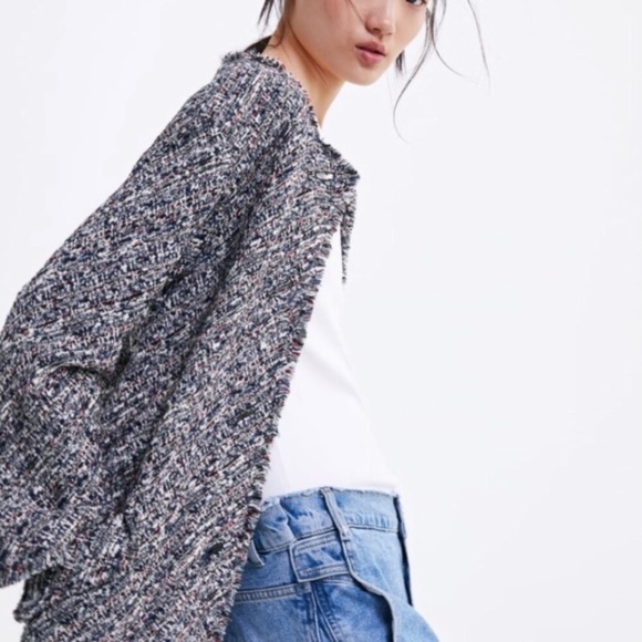 NWT Zara tweed coat w/buttons size M - Picture 5 of 8